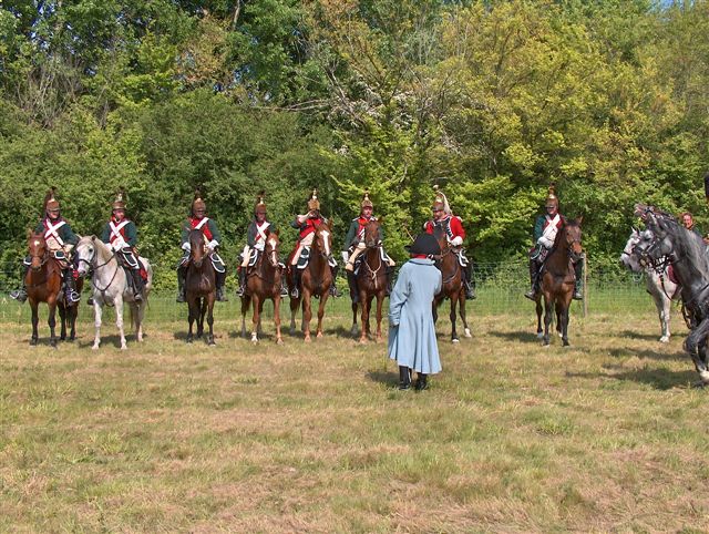 L'Empereur flicitant le Rgiment pour sa belle conduite.